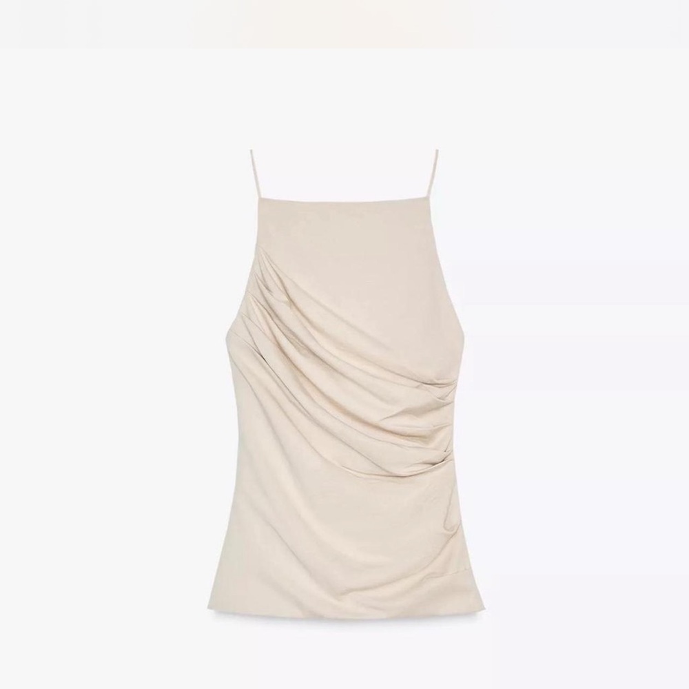 Zara Cream Draped Top